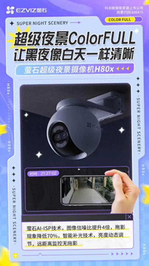 夜间安防新标杆萤石网络推出超级夜景摄像机H80x(图1)