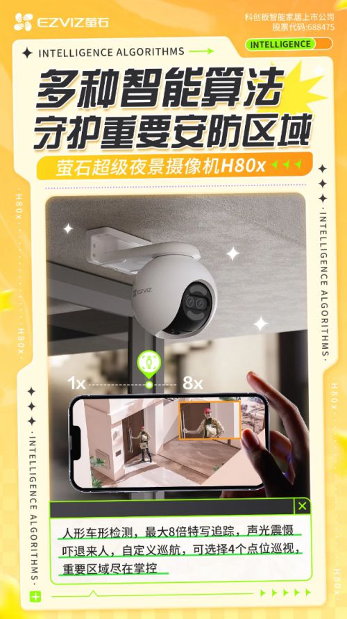 夜间安防新标杆萤石网络推出超级夜景摄像机H80x(图2)